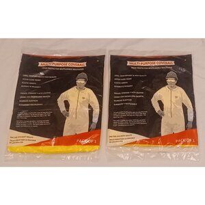 2 Pks Multi-Purpose Coverall Durable & Reusable One Size Fits Most Adults New